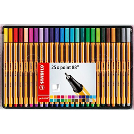 STABILO point 88 Lot de 25 stylos fineliner