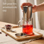 Cosumy Tasse à The avec Infuseur - Mug à The avec infuseur et Couvercle - Tisanière avec Soucoupe - Infuseur thé Verre Borosilic