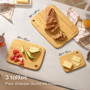 Praknu Planche à Découper en Bois - 3 Pièces de Planche Polyvalentes et Robustes en Bambou FSC® pour Légumes, Viande & Pain - Di