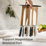 Praknu Porte Couteaux de Cuisine - Bloc à Couteaux Magnétique Aimanté Double Face en Bois D'Acacia FSC® pour Couteau Cuisine - A
