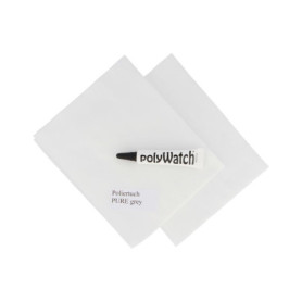 Pâte à polir PolyWatch avec 2 chiffons de polissage gris pur