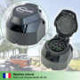 fouraces Prise de remorque - 13 Broches, gabarit - pour Voiture, Auto et Tracteur - Attelage de remorque, Caravane, Noir
