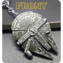 Millenium Faucon – Porte-clés en métal avec anneau pour les fans de la saga Star Wars, argenté, M