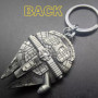 Millenium Faucon – Porte-clés en métal avec anneau pour les fans de la saga Star Wars, argenté, M