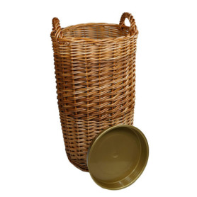 khevga Porte-parapluie - Élégant support de parapluie en osier - Rangement décoratif pour parapluies, bâtons de marche ou access