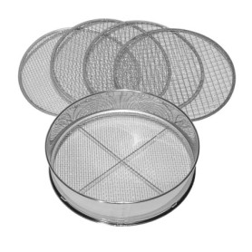 Siebmeister 5000, Tamis de Jardin 5en1, 5 Inserts interchangeables Ø 3,5,8,10,12 mm de Finesse, passoire pour Terre, Pierres, Co