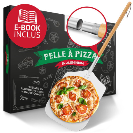 Pizza Divertimento® Pelle à pizza [83 cm] Aluminium inoxydable - Filetage pratique et solide - bords arrondis