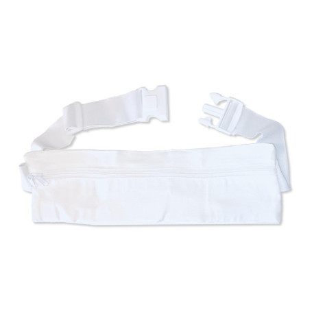 Stilux® Ceinture Ihram Blanche avec Sac Banane pour Hajj et Omra, Sacoche Banane en Coton avec Multi-Poches, Sac Etanche Ajustab