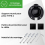 GRAFT Support mural de type 2 pour câble | Support pour voiture électrique à un connecteur IEC 62196-2 | Accessoire pour station