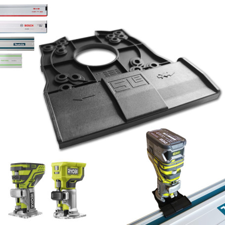 Adaptateur de rail de guidage professionnel pour Ryobi R18TR / RTR18 / AEG BOF 18BL2 Ridgid 18 V Octane™ pour Makita/Bosch/Festo