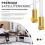 RedStar24 Câble SAT Premium 1m - Câble Coaxial Connecteur F Classe A+ - Câble Antenne Fiche F pour TV, Routeur & Modem Internet 