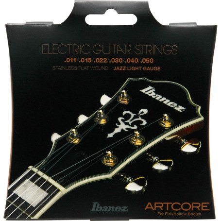 Ibanez IFAS6SL Jeu de cordes pour guitare électrique, 6 cordes pour full hollow bodies/Tirant Jazz Light
