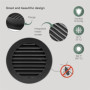 Vent Systems Lot de 2 grilles d'aération noires de 10,2 cm – Persienne ronde – Grille anti-insectes intégrée – Aérations de clim