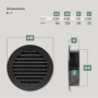 Vent Systems Lot de 2 grilles d'aération noires de 10,2 cm – Persienne ronde – Grille anti-insectes intégrée – Aérations de clim
