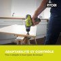 RYOBI Perceusevisseuse 12V 2 vitesses 30 Nm 24 positions mandrin 10 mm 2 batteries lithium 20 Ah chargeur Livrée en sac de trans
