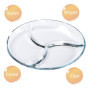 ChasBete Service Assiette Compartiment Adulte en Verre, Plateau Aperitif Design, Lot Assiette de Table - D 25 cm 2 Pièces