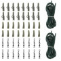 EMSea 58pcs Kit de Matériel de Pêche à la Carpe Poids Clips de Sécurité en Plomb Lien Rapide Émerillons Plate-Forme Tube Cheveux