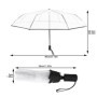 Juwacoo Parapluie de poche automatique transparent - Résistant aux tempêtes - Mini parapluie automatique - Design noir, Noir , S
