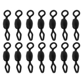 eMagTech 100pcs émerillons de Pêche en Eau Salée Ronds en Forme de Losange pour Pêche à La Carpe en Eau Douce 14 Mm Noir