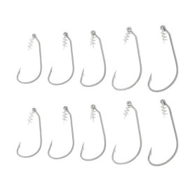 ECSiNG Lot de 20 Hameçons Pêche à Verrouillage Rotatif avec Hameçon de Pêche à Ressort avec Goupille Centrage Taille 1/0 2/0 3/0