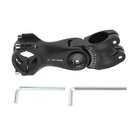 ECSiNG Potence de Vélo Réglable en Aluminium 0±60° 1-1/8" 28,6 Mm Collier de Serrage de Guidon 1-1/4" 31,8 Mm Rallonge de Potenc