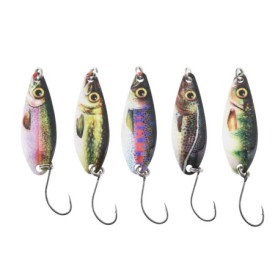 LT Easiyl Lot de 5 Leurres de Pêche Cuillères de Pêche à Paillettes en Métal Simulé Leurre à Paillettes en Métal Leurres de Trui