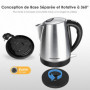 KitchenBoss Bouilloire Électrique：Bouilloire Inox 1,7 L, Bouilloire Electrique Inox avec Filtre Amovible et Voyant Lumineux, 210