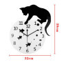 hufeng Horloge Murale Timelike Fishbowl Chat Horloges Murales Créatives Maison Bricolage Décoration Montre/Chat sur Horloge Salo