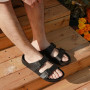 Foinledr Sandales Confortables Femmes Boucle Réglable, Chaussons d'Été Antidérapants Hommes, Sandales Unisexes Douces, Chaussons