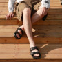 Foinledr Sandales Confortables Femmes Boucle Réglable, Chaussons d'Été Antidérapants Hommes, Sandales Unisexes Douces, Chaussons