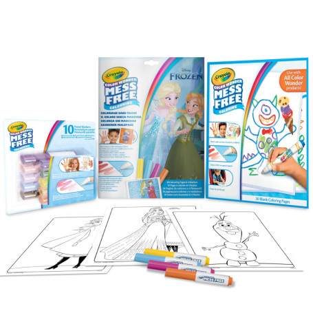 CRAYOLA - Color Wonder, Set Commodité Couleur Sans Tache, Thème Frozen, Activité Créative pour Enfants, âge 3,4,5 Ans, 7503
