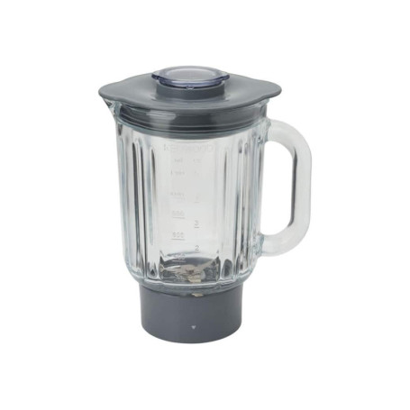 Kenwood Accessoire mélangeur en verre KAP60.000GY, accessoire pour pétrisseuses planétaires, verre Thermoresist avec lames en ac