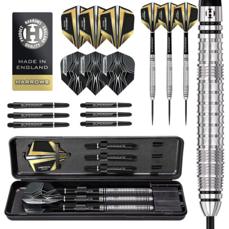 Harrows Jeu de fléchettes Combat 90 % tungstène pointe en acier I 21 g à 30 g Tous poids disponibles I énorme lot de 17 pièces a
