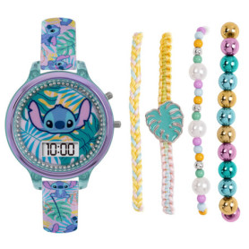 Lilo and Stitch Filles Numérique Quartz Montre avec Bracelet en Silicone LAS40001ARG