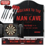 Winmau Man Cave Coffret cadeau pour cible de fléchettes, cible de fléchettes, flèches et ligne de lancer
