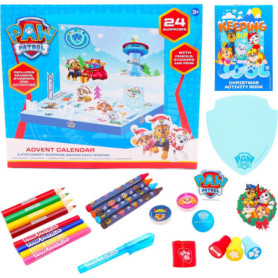 Toyland® Paw Patrol Calendrier de l'Avent de Noël - 24 Surprises de Papeterie incluses - 3 Ans et Plus