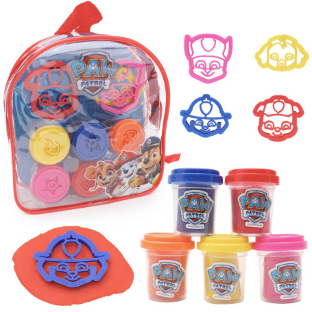 Toyland® Paw Patrol Kids Dough Backpack Set - 5 Pots de pâte et 4 emporte-pièces Inclus - Jouets Paw Patrol
