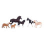 MOJO Ensemble de jeu pour chevaux avec 6 chevaux poneys gallois, cheval Shire Horse, Vanner, figurines de poney Shetland