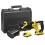 STANLEY FATMAX V20 Scie Sabre 18 V 25 mm Vitesse 0-3000 avec 1 Mallette 2 Batteries 2 Ah et 1 Chargeur 2 Ah SFMCS300D2K-QW