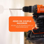 BLACK+DECKER Marteau perforateur sans fil 18V POWERCONNECT, couple 45Nm, 2 vitesses, éclairage LED, mandrin sans clé, sans batte