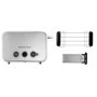 Russell Hobbs Grille Pain [Design Retro Premium] Distinctions Titanium (Pour 2 Tranches, 6 Niveaux de brunissage, Fonction Surél