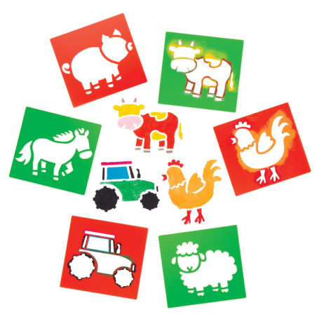 Baker Ross Pochoirs Ferme (Lot de 6) AW631 Coloris Assortis