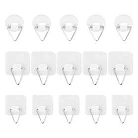 Lot de 15 crochets triangulaires autocollants pour photos, crochets polyvalents, crochets adhésifs peuvent être utilisés pour ac