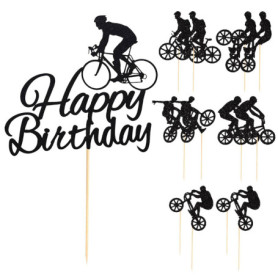 NYGGTYK Solement De Carte À Gâteaux 1 par Partie Et Insertion De Cartes À Vélo À 10 Parties, Décorations De Gâteaux, Insertion D