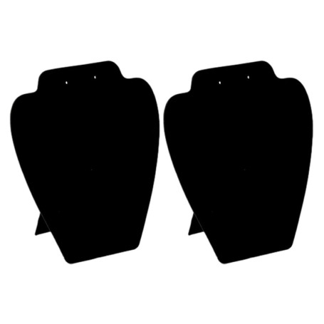 NyxSeat Lot de 2 présentoirs pour boucles d'oreilles et colliers - Tableau d'exposition floqué noir - Accessoires d'exposition d