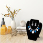 NyxSeat Lot de 2 présentoirs pour boucles d'oreilles et colliers - Tableau d'exposition floqué noir - Accessoires d'exposition d