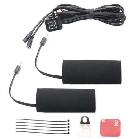 ANCLLO Gants de poignée chauffante pour moto 12V Alimentation USB trois vitesses avec interrupteur Poignée de chauffage de véhic