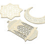 ANCLLO 2 ensembles 6 pièces pendentif en bois ornement Ramadan Kareem décoration lune étoile vent lumière forme pendentif orneme