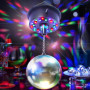 5 RPM - 9 RPM réglable miroir ball rotatif moteur avec 24 RGB LED lumière pour 4 6 8 12 "disco ball pour Party decor dj Band Bar