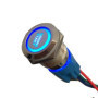 Mintice 19mm Bleu LED 12V Interrupteur à Bascule Bouton Poussoir Voiture Métal Interrupteur Momentané Lumière Intérieure Engine 
